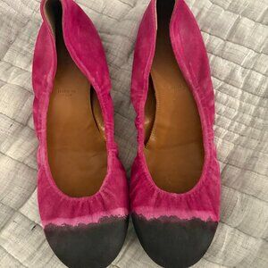 Anthropologie Leifnotes Taika Dip Dye Suede Ballet Flats - size 38